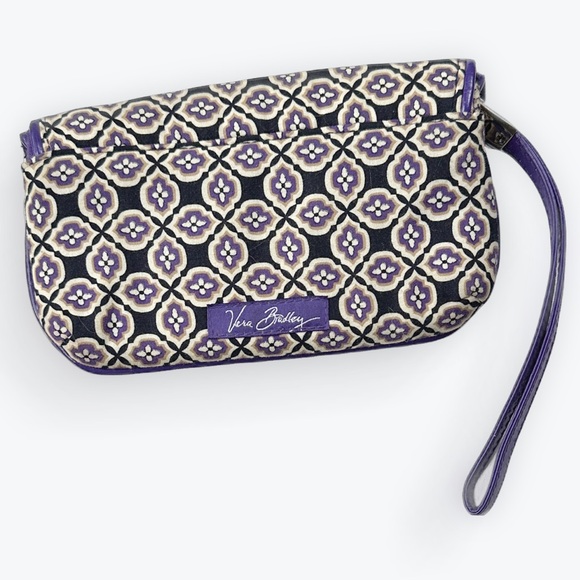 Vera Bradley Wristlet Wallet "Simply Violet" Multiple Compartment Magnetic Close - Picture 3 of 17